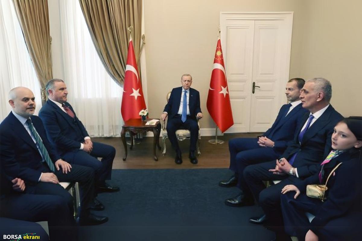 Cumhurbaşkanı Erdoğan, UEFA Başkanı Ceferin’i kabul etti