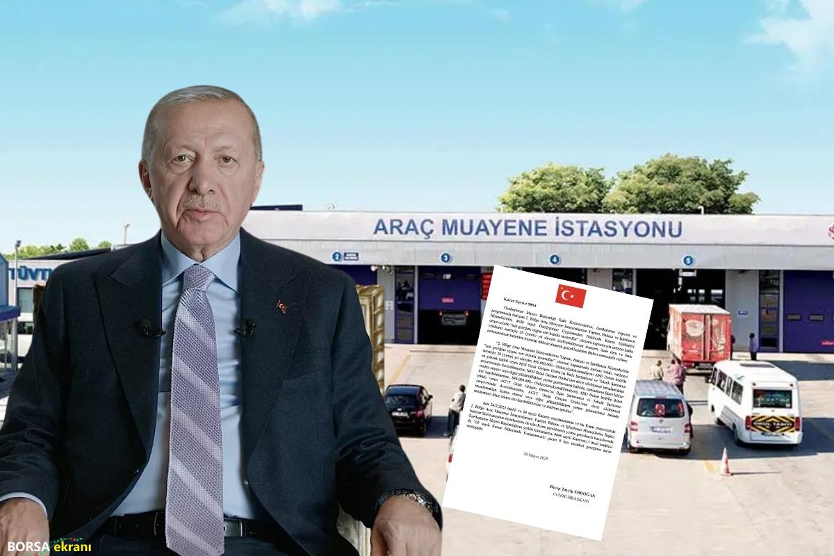 Cumhurbaşkanı Erdoğan onayı ile araç muayene istasyonları işletmesi 20 yıl mühlet ile MOI ortak teşebbüsünün oldu