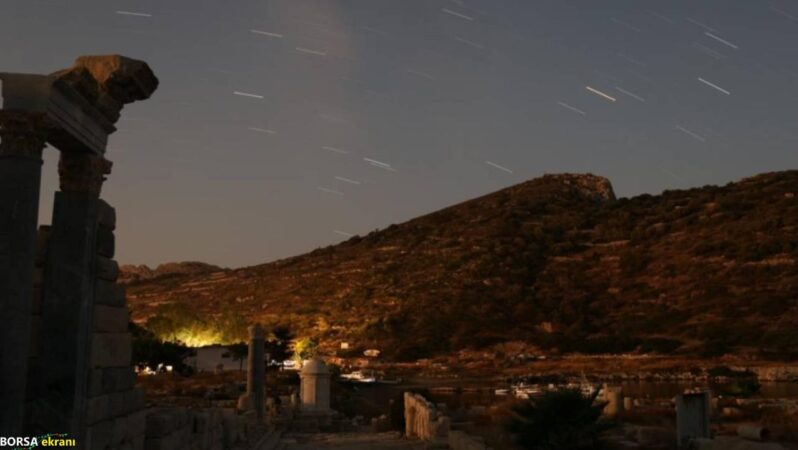 Knidos Antik Kenti’nde Perseid meteor yağmuru büyüledi