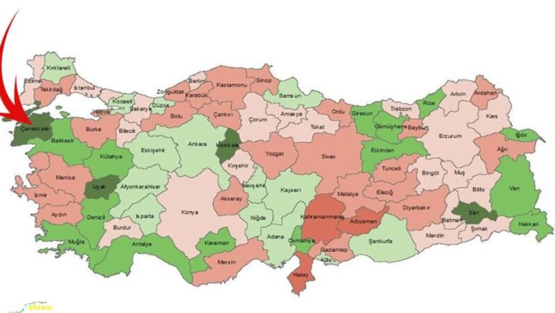 TÜİK yayınladı, ilk sırada Çanakkale var: Harita ne anlama geliyor?