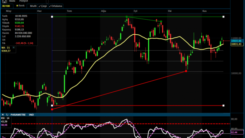 BIST 100 hisselerinin teknik analizi