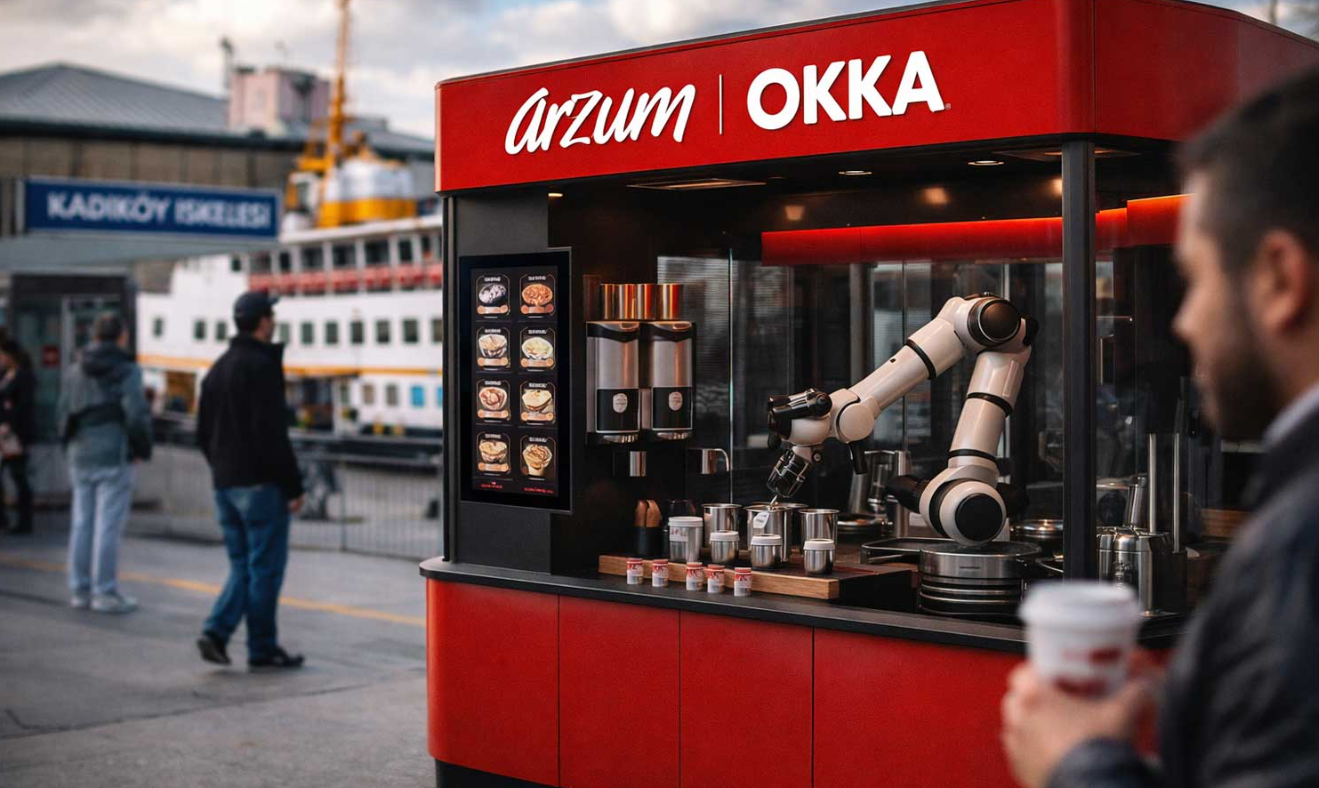 Arzum’dan yeni iş modeli: Robot kahve istasyonları hizmete girdi