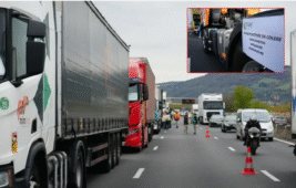 Fransa’da kamyon şoförlerinden akaryakıt zammına protesto