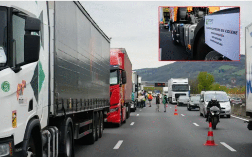 Fransa’da kamyon şoförlerinden akaryakıt zammına protesto