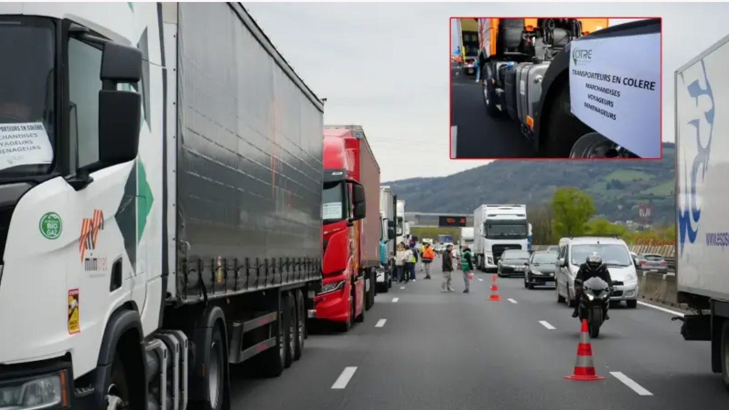 Fransa’da kamyon şoförlerinden akaryakıt zammına protesto
