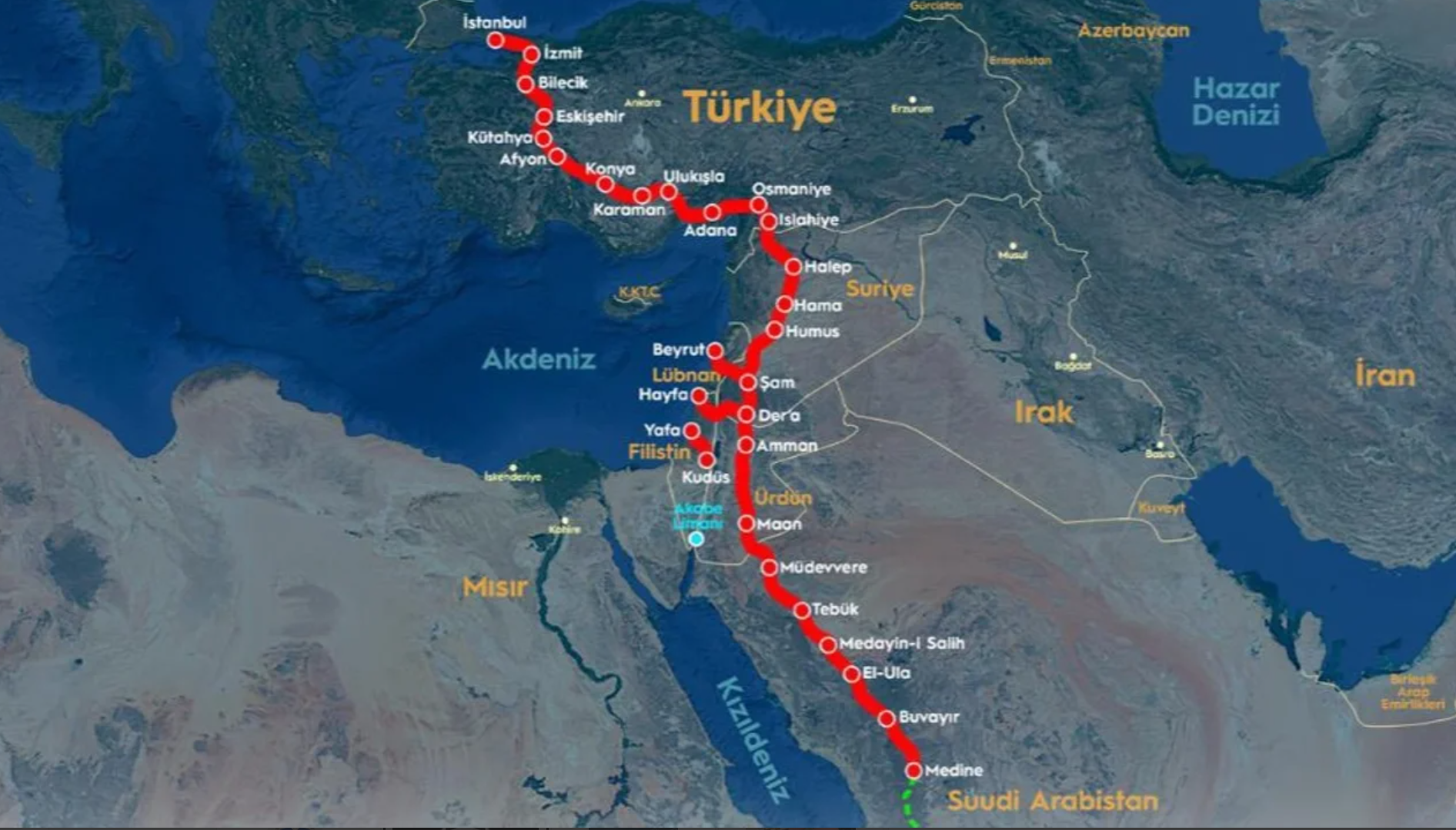 Türkiye’yi Körfez’e Bağlayacak Demiryolu Projesinde Yeni Adım: Ürdün ve Suudi Arabistan Masada