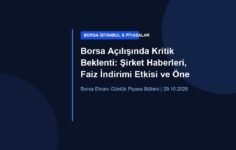 Borsa Açılışında Kritik Beklenti: Şirket Haberleri, Faiz İndirimi Etkisi ve Öne Çıkan Hisseler