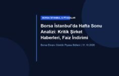 Borsa İstanbul’da Hafta Sonu Analizi: Kritik Şirket Haberleri, Faiz İndirimi Etkisi ve Yatırımcı Güvence Rehberi