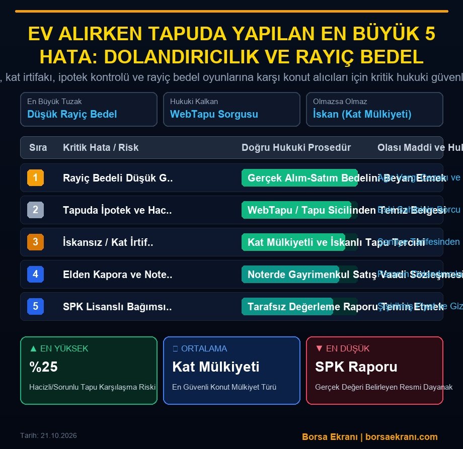Ev Alırken Tapuda Yapılan En Büyük 5 Hata: Dolandırıcılık Ve Rayiç Bedel Tuzağına Dikkat
