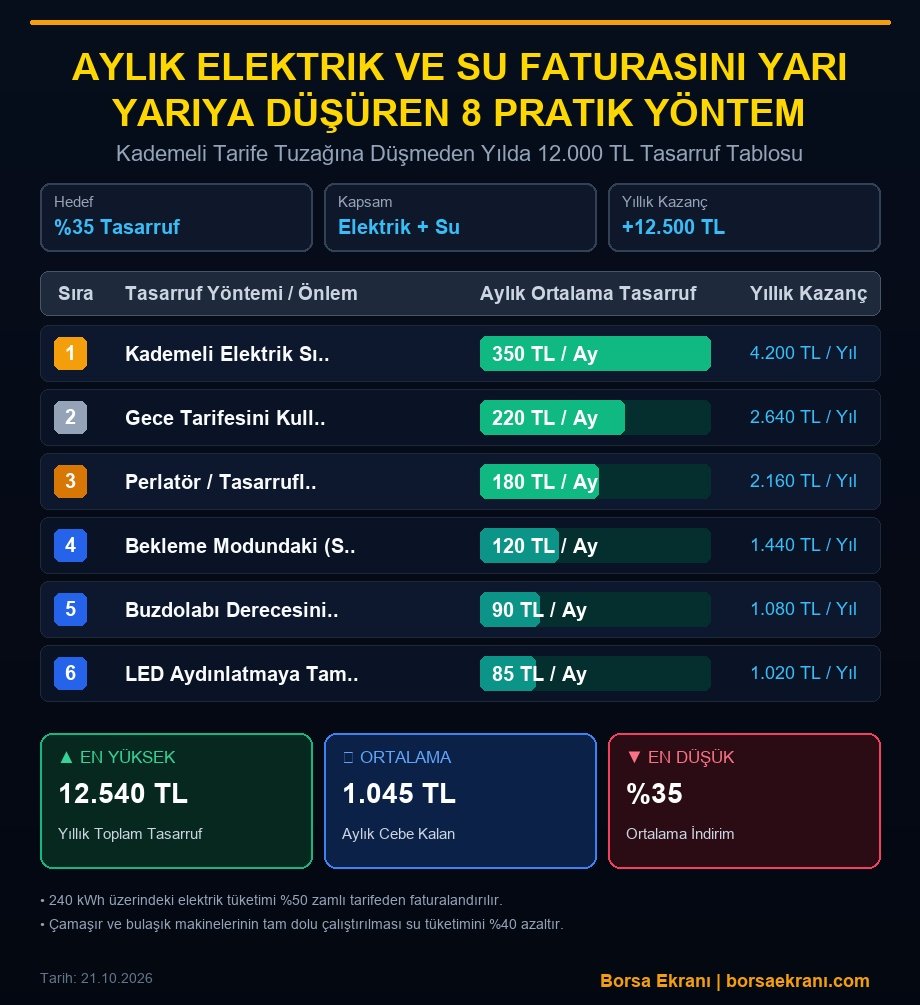 Aylık Elektrik Ve Su Faturasını Yarı Yarıya Düşüren 8 Pratik Yöntem
