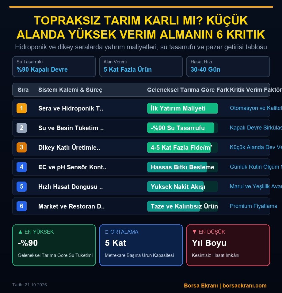 Topraksız Tarım Karlı Mı? Küçük Alanda Yüksek Verim Almanın 6 Kritik Kuralı