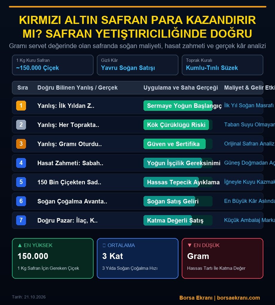 Kırmızı Altın Safran Para Kazandırır Mı? Safran Yetiştiriciliğinde Doğru Bilinen 7 Yanlış