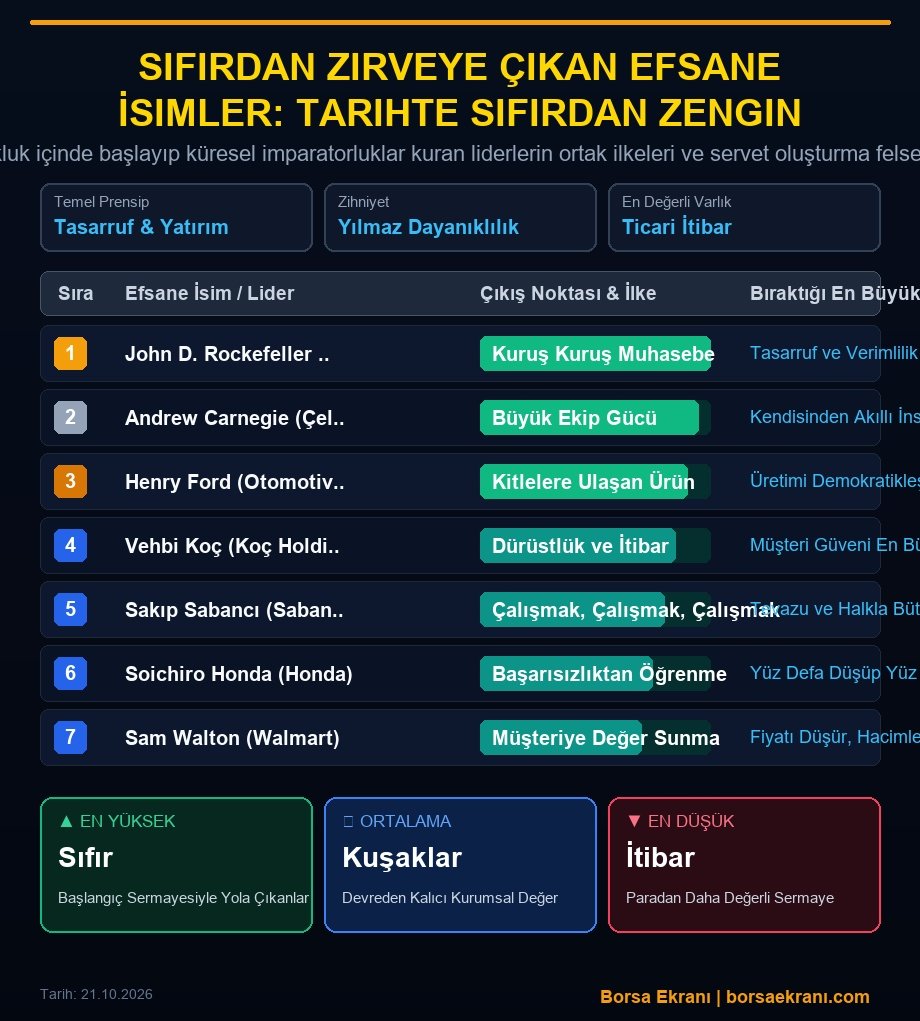 Sıfırdan Zirveye Çıkan Efsane İsimler: Tarihte Servet İnşa Etmenin 7 Gizli Kuralı
