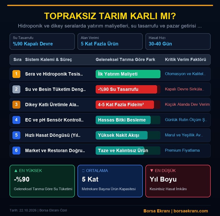 Topraksız Tarım Karlı Mı? Küçük Alanda Yüksek Verim Almanın 6 Kritik Kuralı