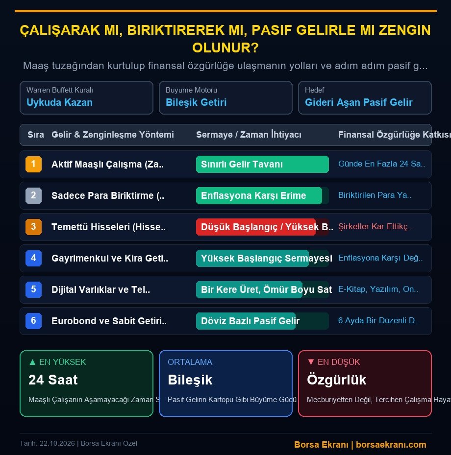 Çalışarak Mı, Biriktirerek Mi, Pasif Gelirle Mi Zengin Olunur? İşte Uykuda Para Kazandıran 6 Altın Model