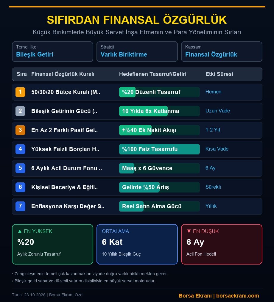 Sıfırdan Finansal Özgürlük: Varlıklı İnsanların Uyguladığı 7 Altın Para Kuralı