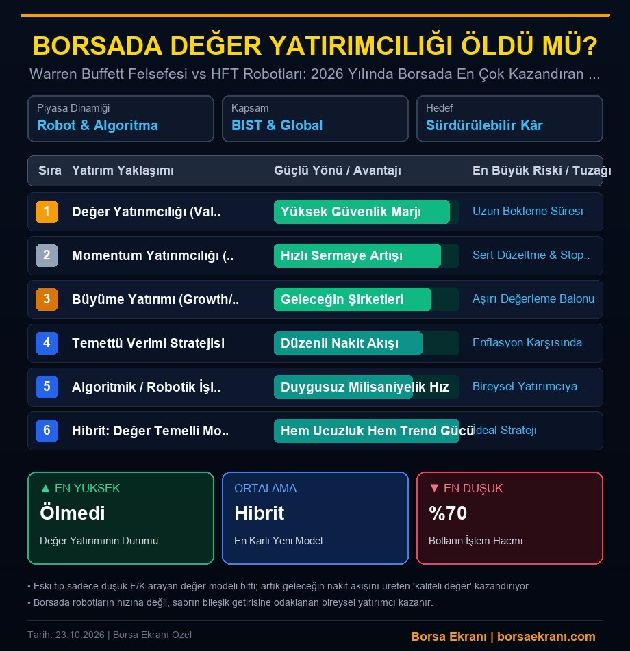 Borsada Değer Yatırımcılığı Öldü Mü? Algoritmik Botlar Çağında Değer Mi, Momentum Mu Kazandırıyor?