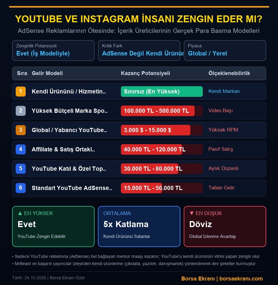 Youtube Ve Instagram İnsanı Zengin Eder Mi? Sosyal Medyadan Milyonluk Gelir Yaratmanın 5 Yolu