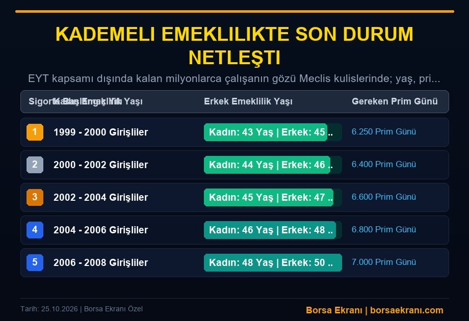 Kademeli Emeklilikte Son Durum Netleşti: 1999-2008 Girişliler İçin Meclis Ve Torba Yasa Masasında Neler Var?