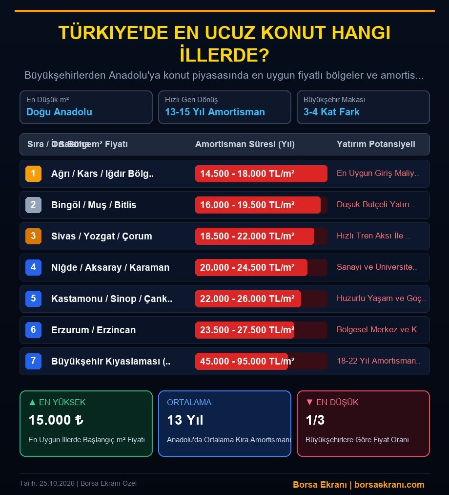 Türkiye'de En Ucuz Konut Hangi İllerde? İşte İl İl Ortalama Metrekare Ve Ev Fiyatları Tablosu