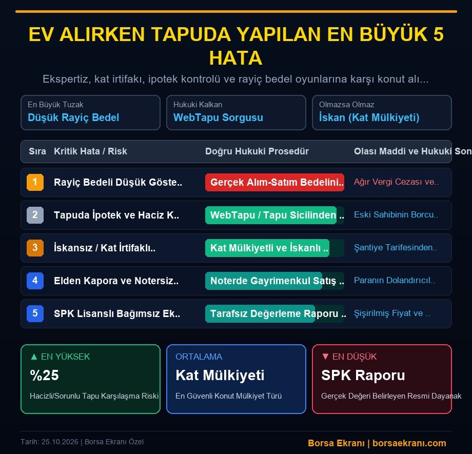 Ev Alırken Tapuda Yapılan En Büyük 5 Hata: Dolandırıcılık Ve Rayiç Bedel Tuzağına Dikkat