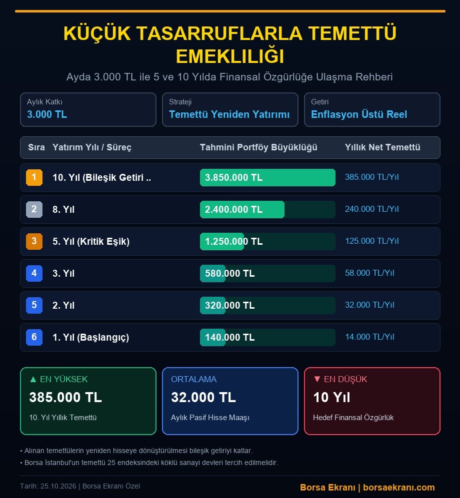 Küçük Tasarruflarla Temettü Emekliliği: Düzenli Hisse Maaşı Yaratma Tablosu